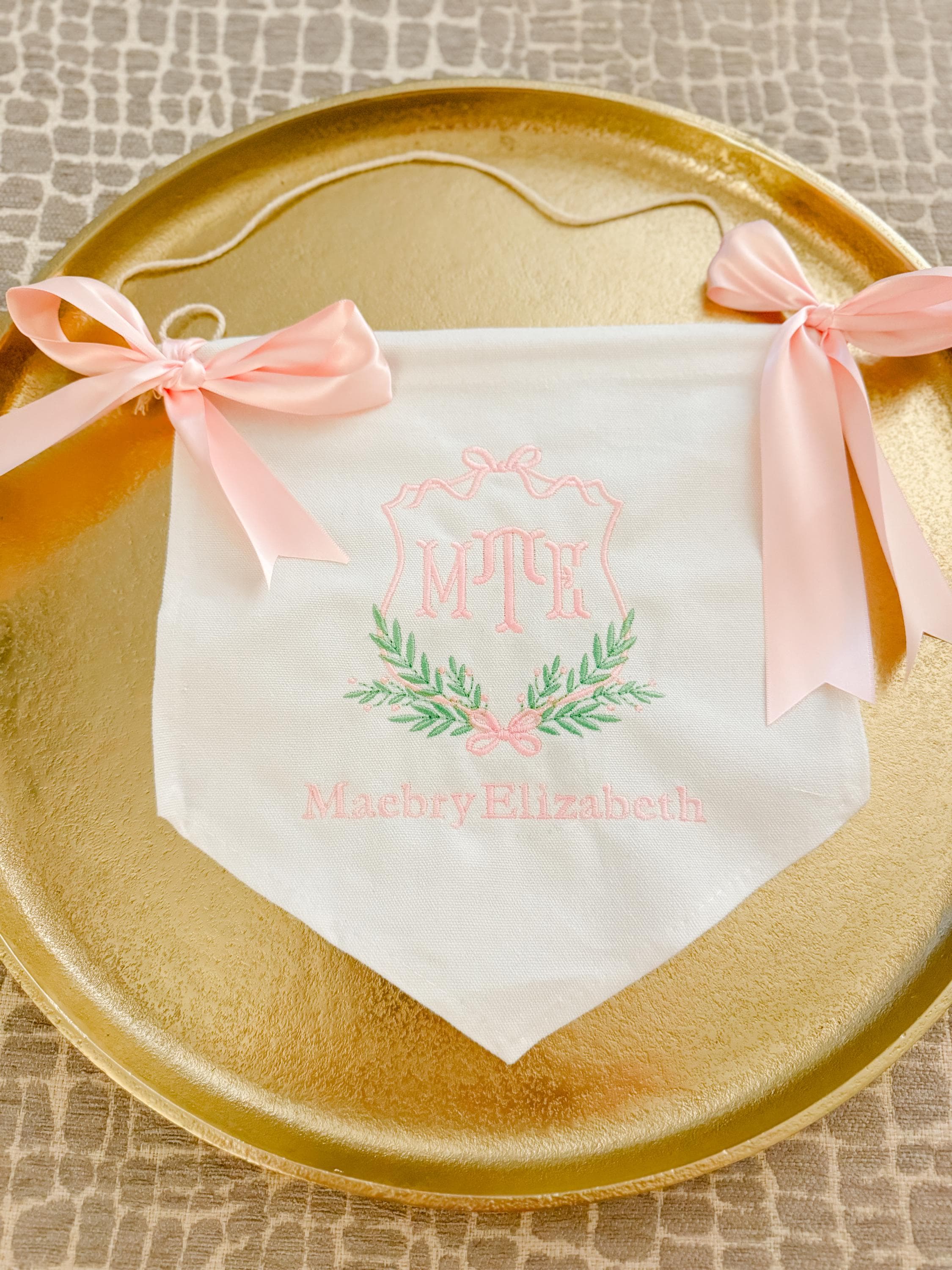 Custom Monogram Baby Crest Sign
