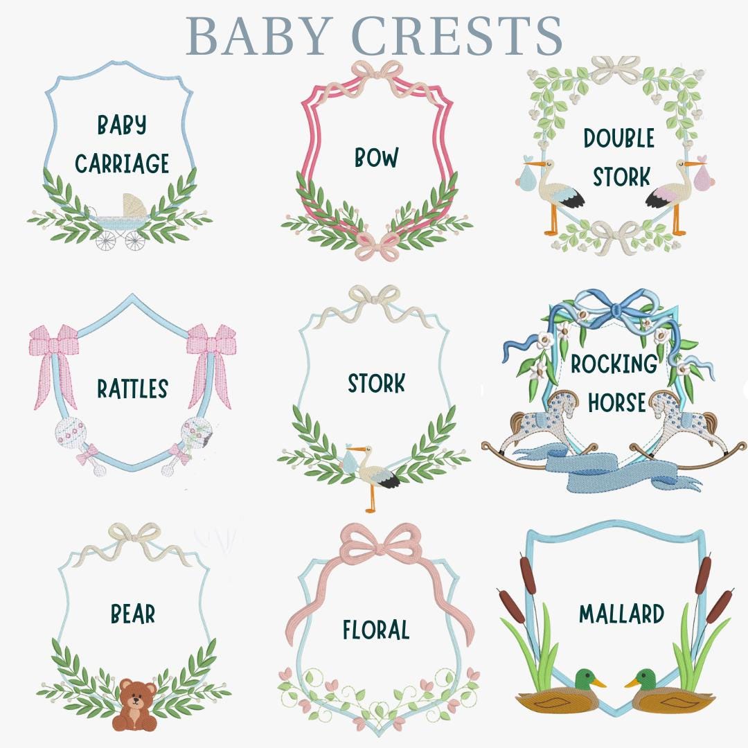 Custom Monogram Baby Crest Sign