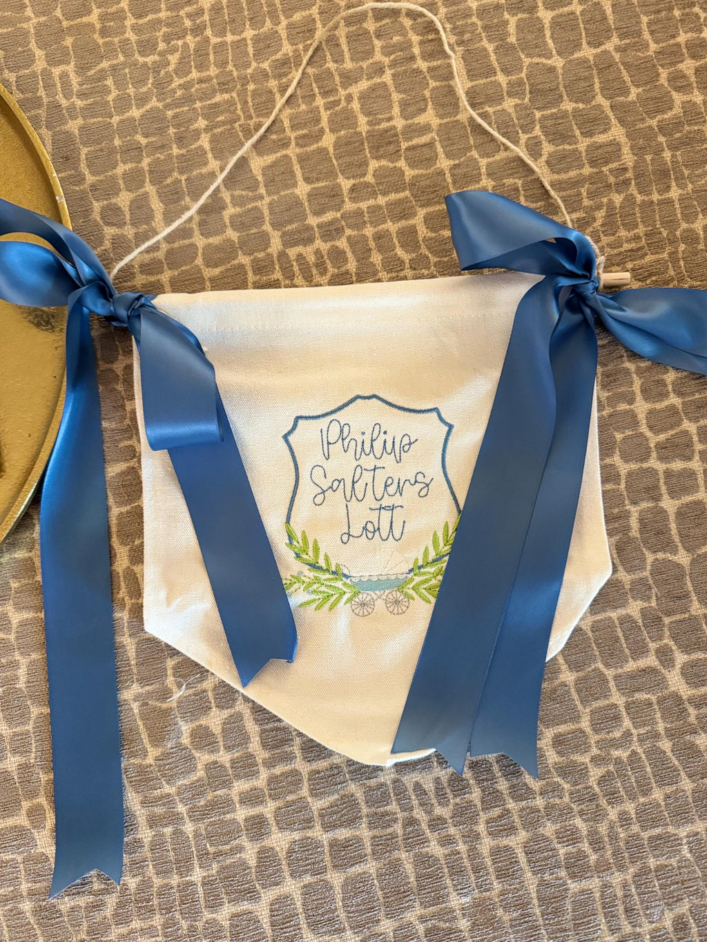 Custom Monogram Baby Crest Sign