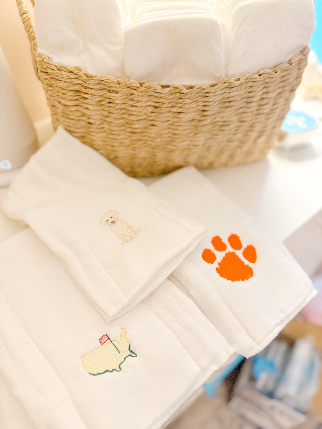 Custom Embroidered Burp Cloths