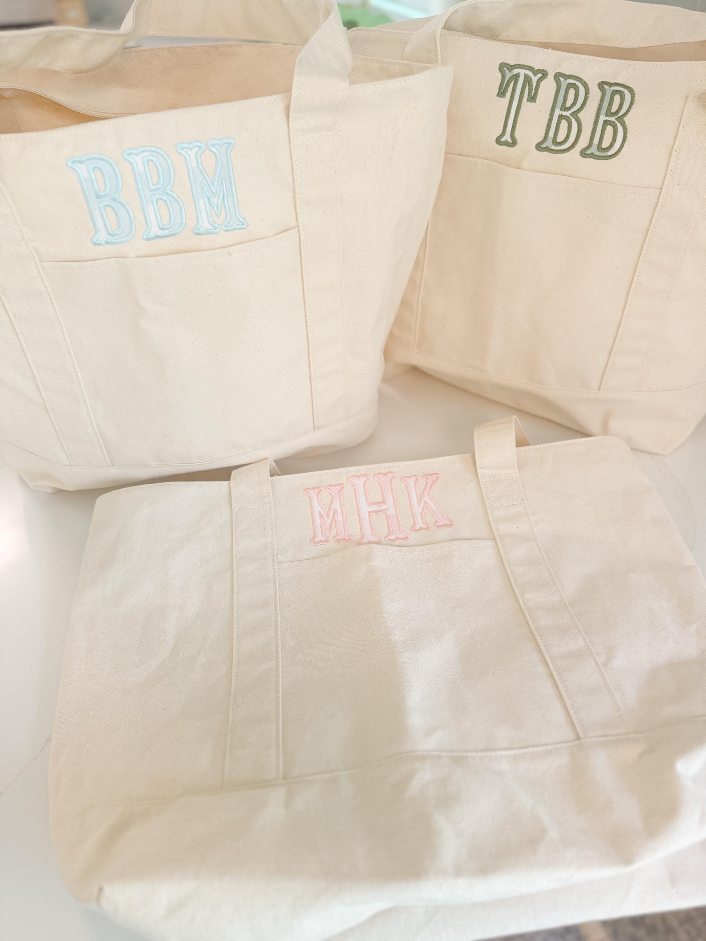 Custom Appliqué or Monogrammed Boat Tote Bag