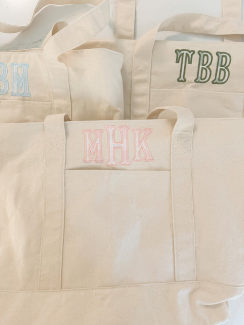 Custom Appliqué or Monogrammed Boat Tote Bag