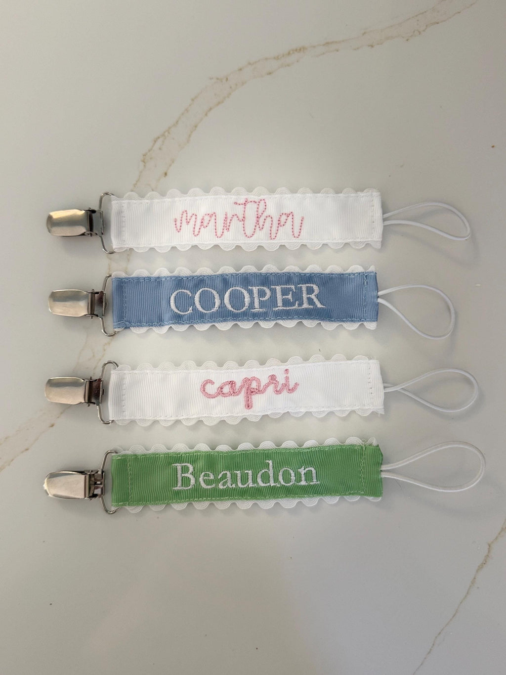 Monogrammed Pacifier Clip, Baby Shower Gift