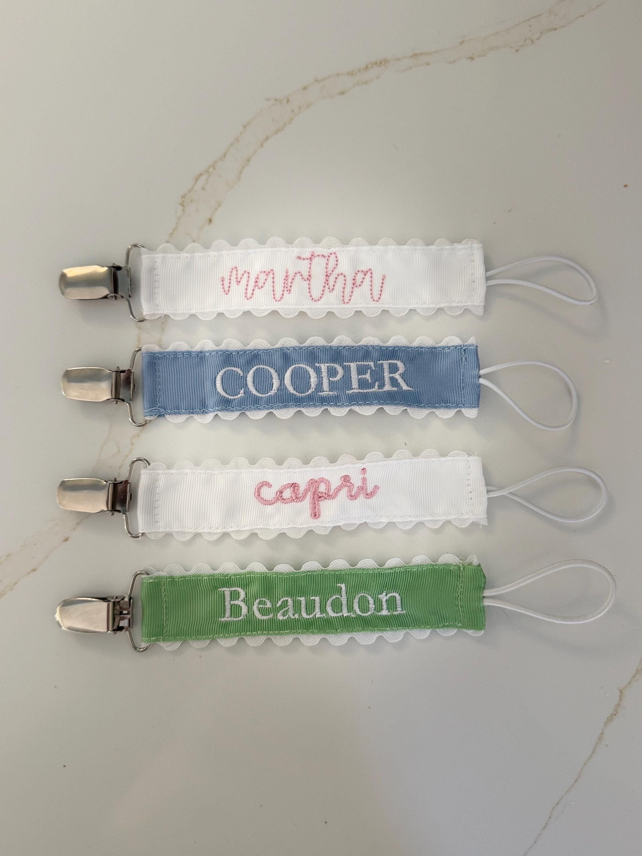 Monogrammed Pacifier Clip, Baby Shower Gift