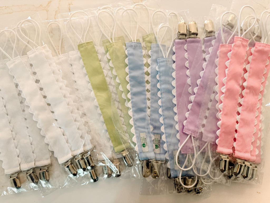 Monogrammed Pacifier Clip, Baby Shower Gift