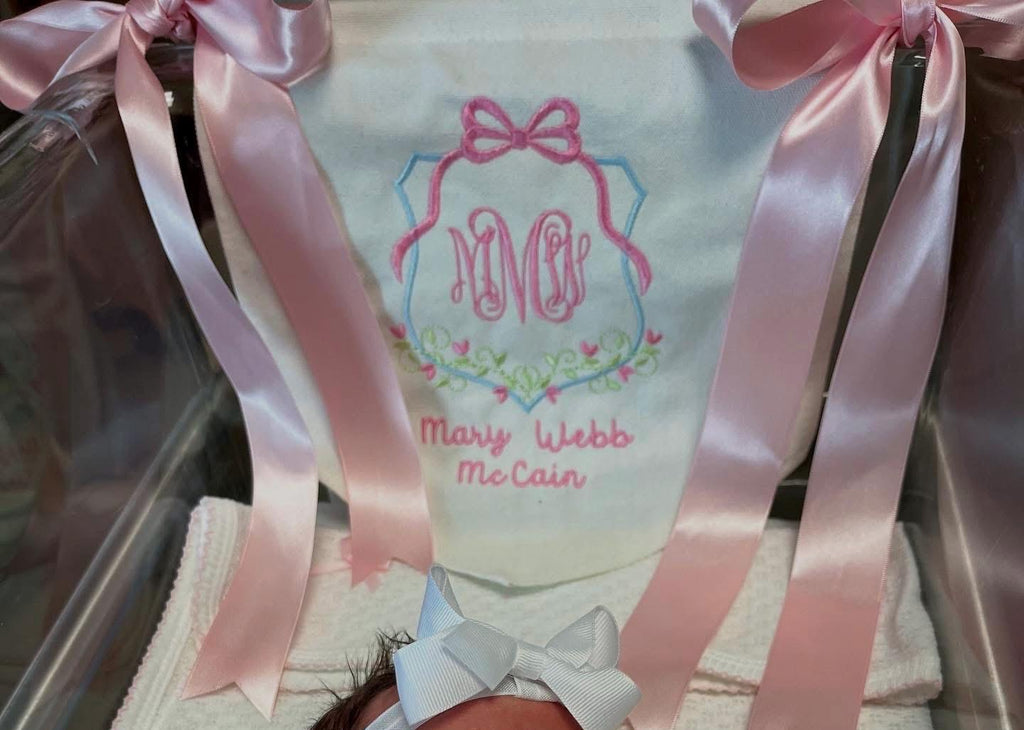 Custom Monogram Baby Crest Sign
