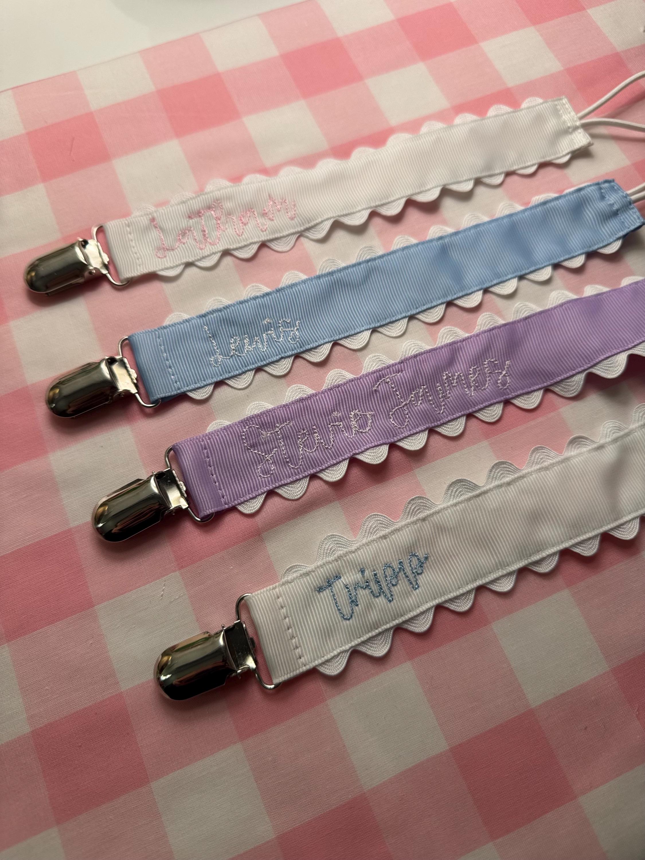 Monogrammed Pacifier Clip, Baby Shower Gift