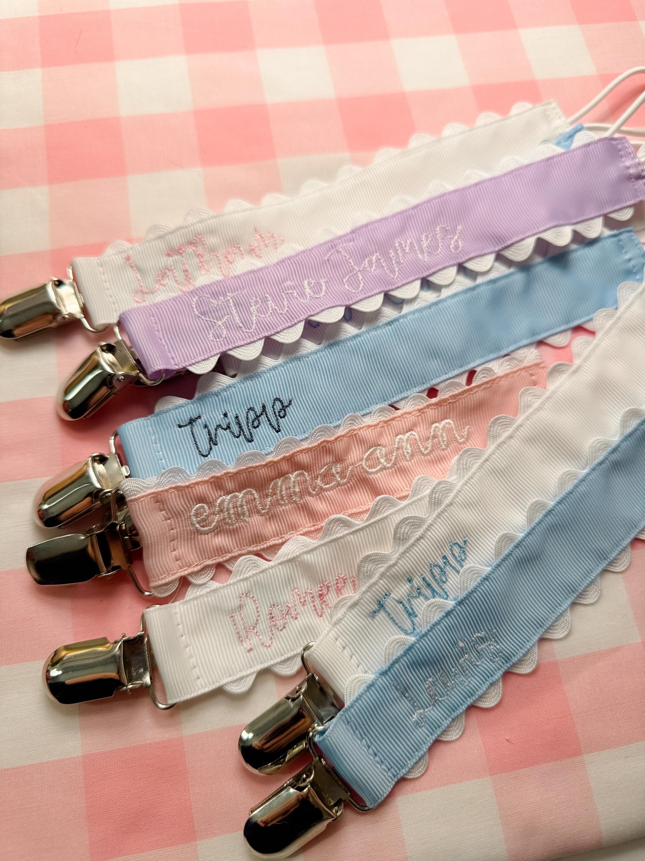 Monogrammed Pacifier Clip, Baby Shower Gift