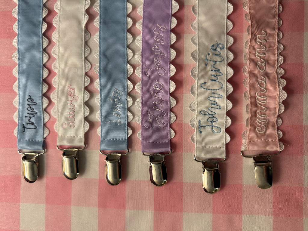 Monogrammed Pacifier Clip, Baby Shower Gift