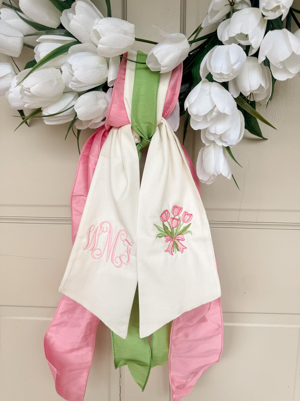 Custom Embroidered Wreath Sash