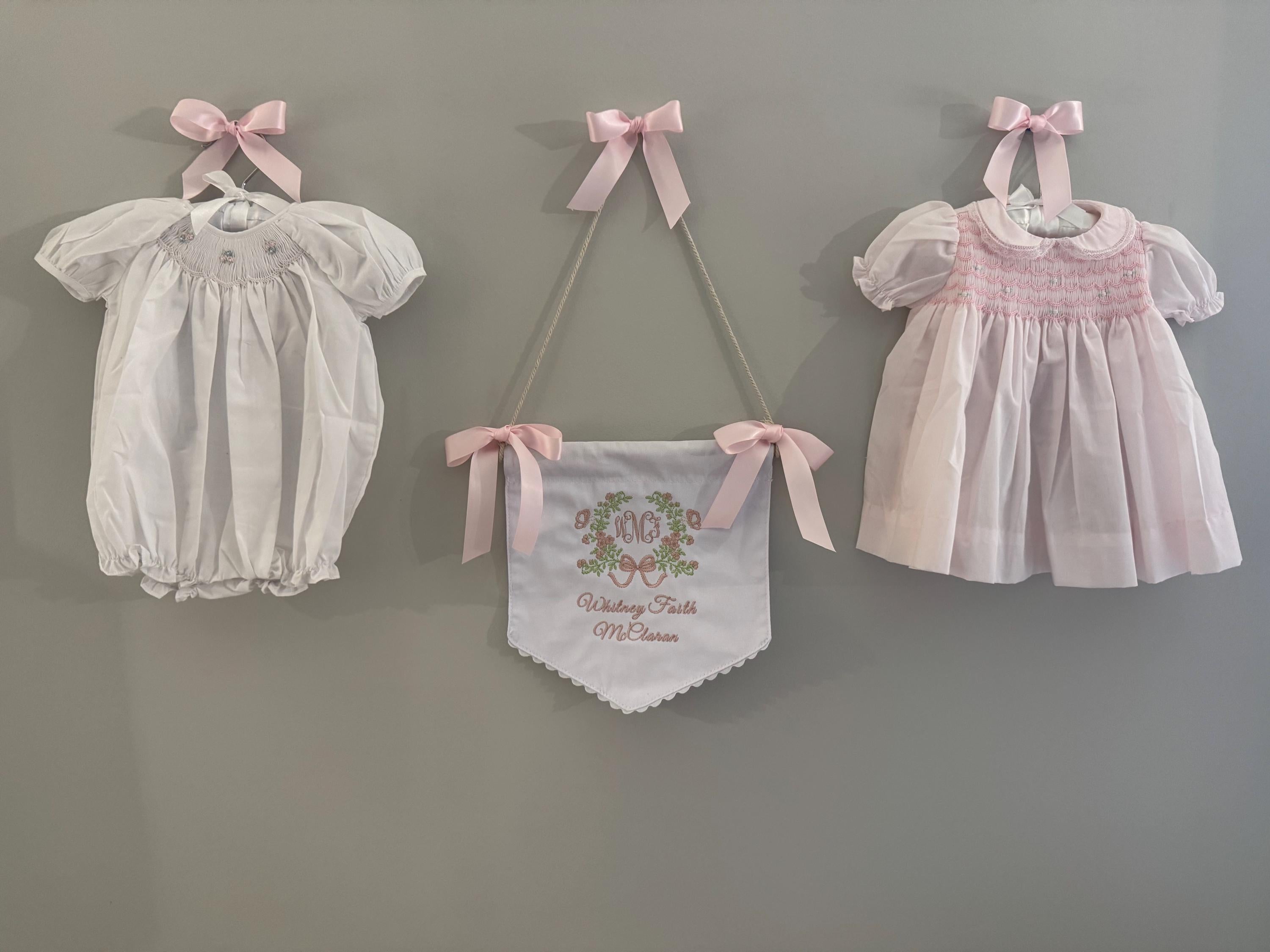 Custom Monogram Baby Crest Sign